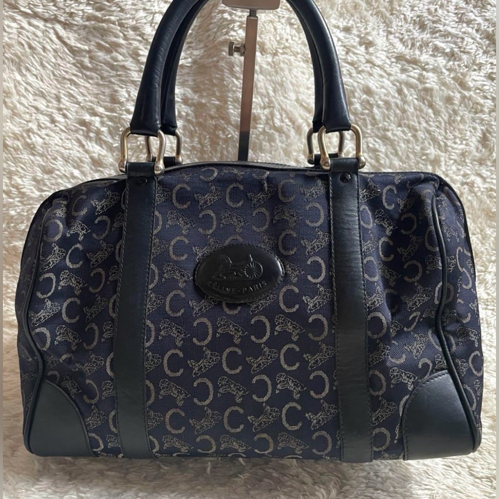 Celine Navy Monogram Travel Satchel - Picture 1 of 8